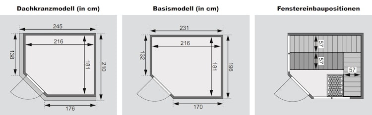 Karibu Sauna Araya Superior mit Eckeinstieg 68 mm Aktionsangebot Bild