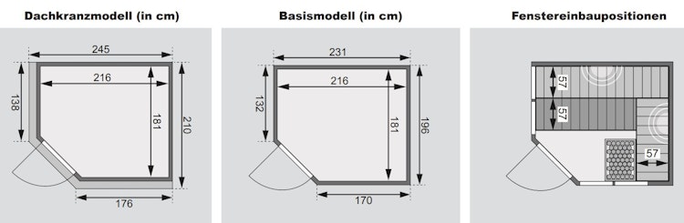 Karibu Multifunktions-Sauna Ava inkl. Infrarotstrahler mit Eckeinstieg 68 mm inkl. 8-teiligem gratis Zubehörpaket