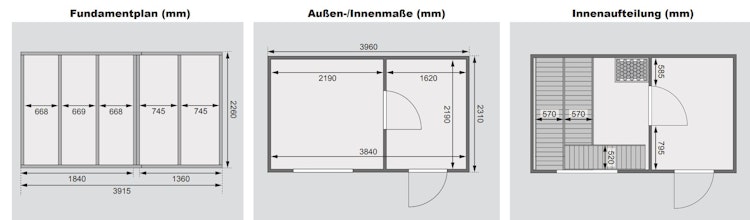 Karibu Saunahaus Skrollan 3 mit Vorraum terragrau (Rechteckfenster) inkl. gratis Saunaofen & 8-teiligem Zubehörpaket (Gesamtwert 741,91€)