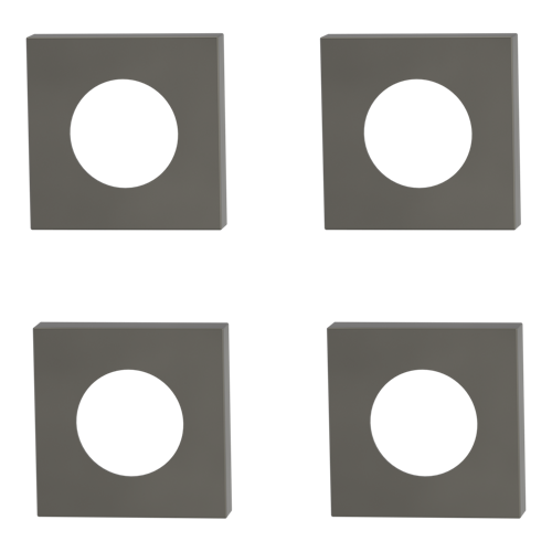Griffwerk Außen-Rosettensatz -Kaschmirgrau QUADRAT -BB/WC -4 Stück -Höhe: 10,5mm