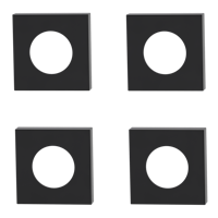 Griffwerk Rosettencover-Set SIEGER DESIGN Griffe BB/WC eckig Graphitschwarz - 4 Stück -Höhe: 8mm