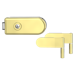 Griffwerk CLASSICO 1.0 -Messing Optik Ganzglastürbeschlagset -2-teiliger Bandsatz -ohne Griff -UVBild