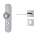 Vorschaubild Griffwerk TITANO Kombi SB_882 ES1 (S2) -Edelstahl matt Kombi-Schutzbeschlag -Knopf/Drücker -mit Griff REMOTE Samtgrau -eckig -L -ZA, 72mm -TS 38-50
