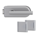 Griffwerk SMILE 1.0 -Alu EV1 Ganzglastürbeschlagset -3-teiliger Bandsatz -mit Griff L-Form -UVBild