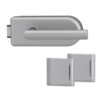 Griffwerk SMILE 1.0 -Alu EV1 Ganzglastürbeschlagset -3-teiliger Bandsatz -mit Griff L-Form -UV
