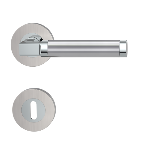 Griffwerk Türgriff LARONDA Schraubrosette- Chrom/Nickelmatt/Edelstahl - Auslaufartikel