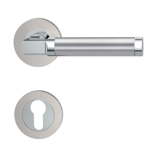 Griffwerk Türgriff LARONDA Schraubrosette- Chrom/Nickelmatt/Edelstahl - Auslaufartikel