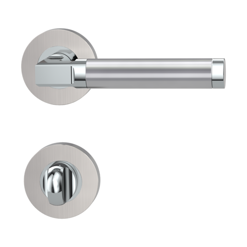 Griffwerk Türgriff LARONDA Schraubrosette- Chrom/Nickelmatt/Edelstahl - Auslaufartikel