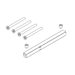 Griffwerk Set für Griffe -Klipptechnik -Feuerschutz Vollstift 9x9mm mit Schrauben -Stift 9x145mm, Schraubenl.: 75mm, TS 70-75mmBild