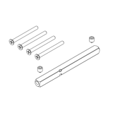 Griffwerk Set für Griffe Hohl-Wechselstift 8x8mm mit Schrauben -Stift M12x85mm, Schraubenl.: 65mm, TS 55-60mm Griffwerk Set für Griffe Hohl-Wechselstift 8x8mm mit Schrauben -Stift M12x85mm, Schraubenl.: 65mm, TS 55-60mmZubehörbild