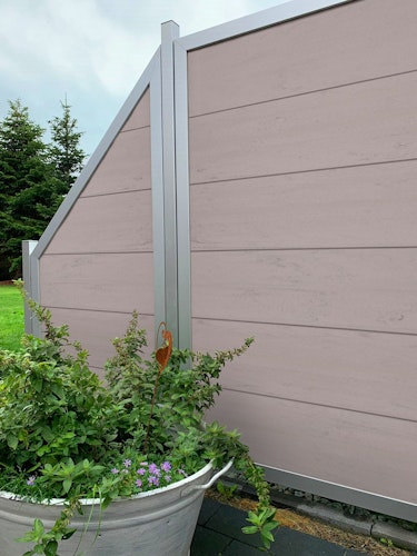 GroJa Viento Designzaun  Sondermaß Element mit Rahmen Silber