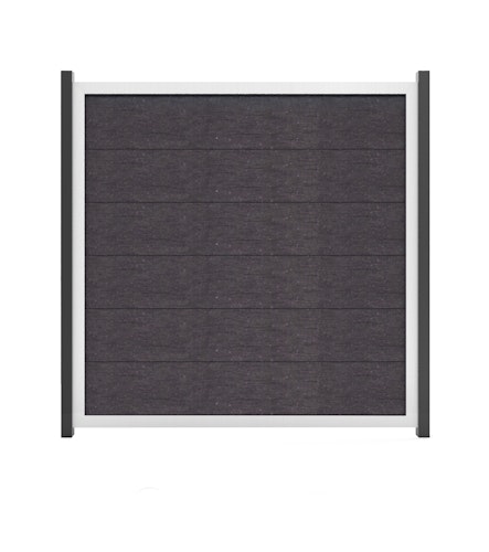 GroJa Viento Designzaun Typ Quadratisch 180x180 mit Rahmen Silber