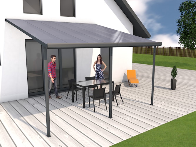 Gutta Standard Terrassendachsystem Typ D/E/F weiß/anthrazit