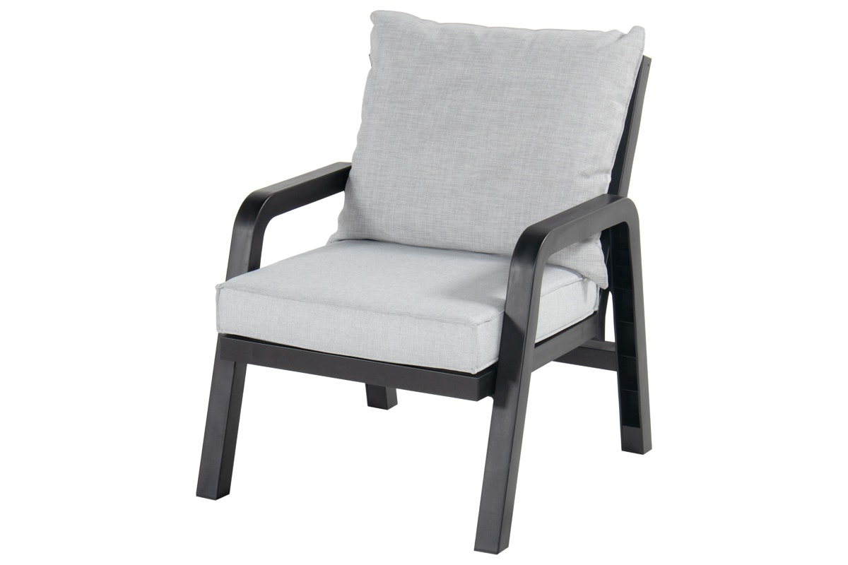Hartman Lounge Stuhl IBIZA, Kunststoff Royal Grey / Kissen Olefin (100% Polypropylen) Light Grey