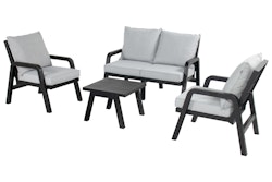 Hartman 2-Sitzer Lounge-Set IBIZA, Kunststoff Royal Grey / Kissen Olefin (100 % Polypropylen) Light Grey