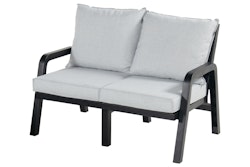 Hartman 2-Sitzer Lounge Bank IBIZA, Kunststoff Royal Grey / Kissen Olefin (100 % Polypropylen) Light Grey