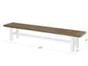 Vorschaubild B-Ware Hartman Bank SOPHIE YASMANI 240 cm, Aluminium Royal White / Teak Vintage Bild