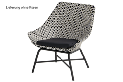 Hartman Lounge Chair DELPHINE Aluminium Carbon Black / Polyrattan White/Black
