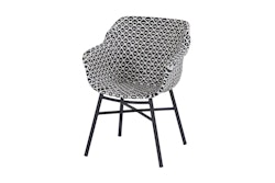 Hartman Dining Chair DELPHINE, Aluminium Carbon Black / Polyrattan White/Black