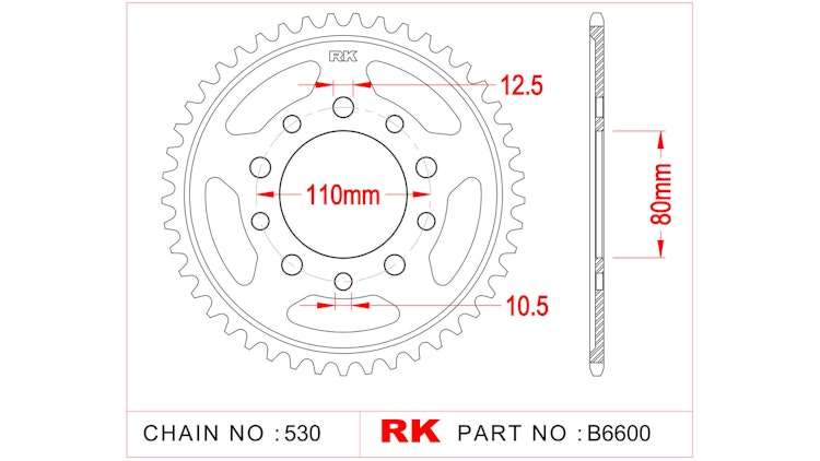 RK 6600 Kettenrad für Honda FT 500