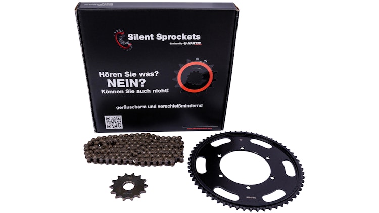 RK Kettensatz Silent, 428HSB, verstät, Kettensatz Übersetzung: 15-42-128/428 Ritzel: Stahl