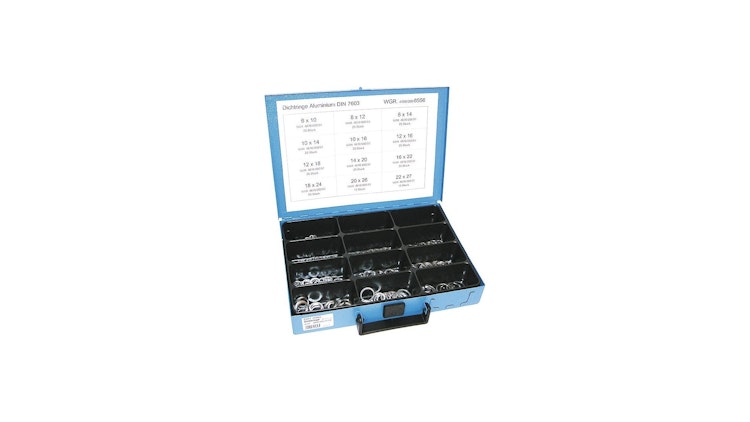 Dresselhaus Dichtringsortiment im Blechkasten, Dichtringsortiment Aluminium, DIN 7603, 280-tlg