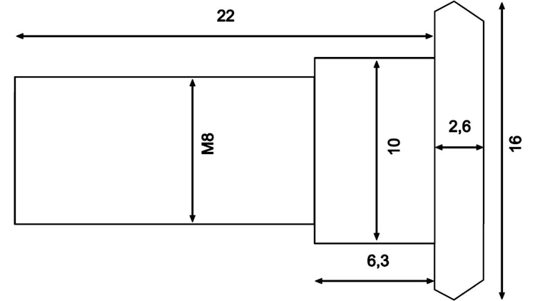 TRW Schraube M8 x 1, 25, Schaftlänge 21, 60 mm, Gesamtlänge 24, 40 mm