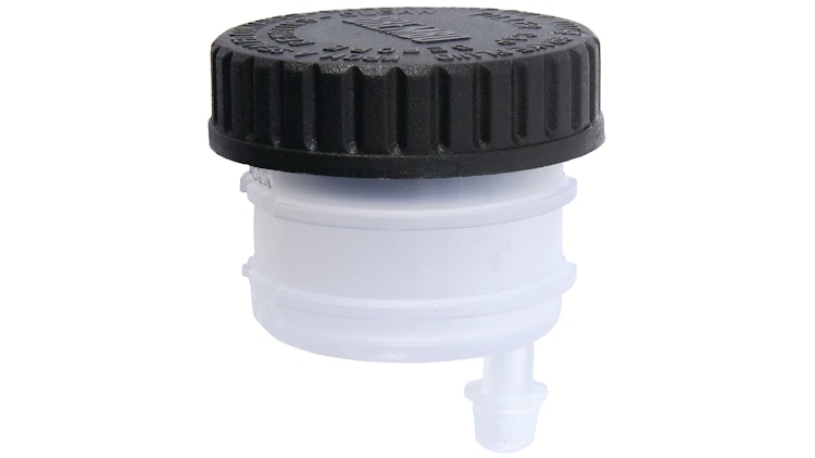 Brembo Bremsflüssigkeitsbehälter 20 ml, Ausgang gerade 90°, Höhe 40, 5 mm, Ø 52, 5 mm, ohne Lasche