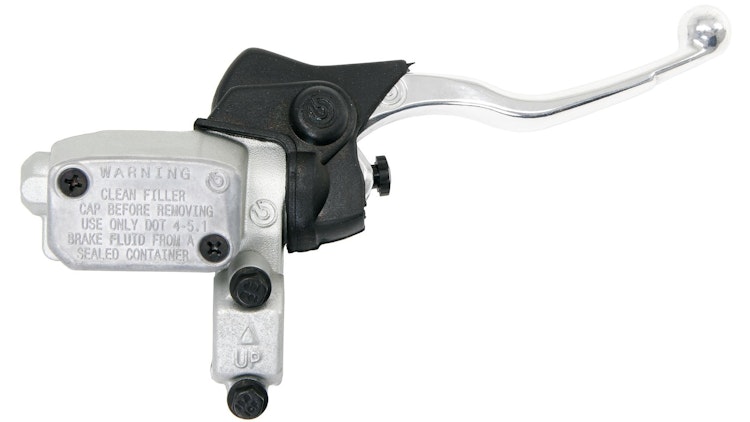 Brembo Hauptbremszylinder PS11 silber, Hebel poliert, mit Bremslichtschalter, Off-Road