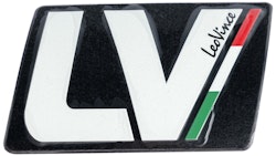 LeoVince Plakette LV Racing Logo, hitzebeständig, Länge: 87, 8 mm, Breite: 53 mm, für LV-10 Carbon 206925R
