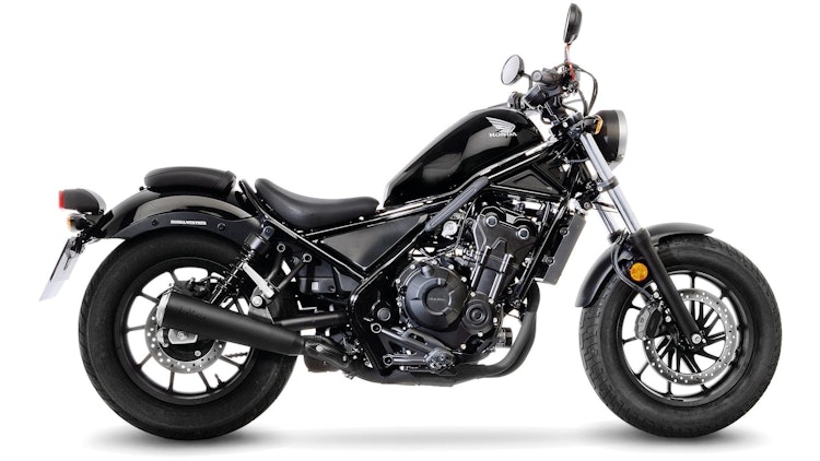LeoVince SLIP-ON Edelstahl CLASSIC RACER Schwarz für HONDA CMX 300/500 REBEL
