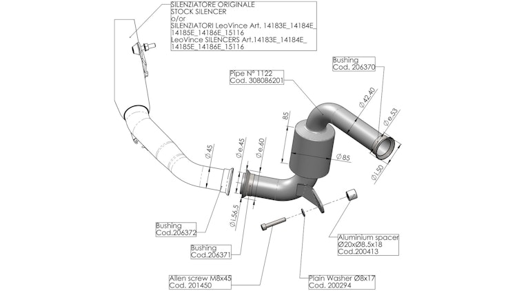 LeoVince Ersatzrohr 8086 Racing, Ersatzrohr Für Katalysator