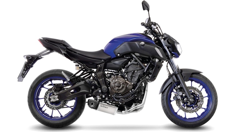 LeoVince Komplettanlage Edelstahl SBK U.B. 2/1 für YAMAHA XSR700 / MT-07 / MT-07 TRACER mit Katalysator