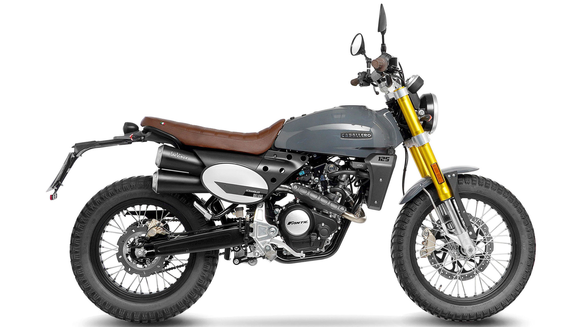 LeoVince SLIP-ON Edelstahl SBK GP DUALS FANTIC CABALLERO 125 SCRAMBLER/FLAT TRACK mit Katalysator