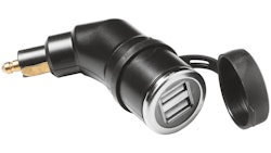 Interphone Adapter Zwei USB-Buchsen, Schutzkappe DC 12 V - 24 V-Eingang und DC 5 V / 2 A Ausgang