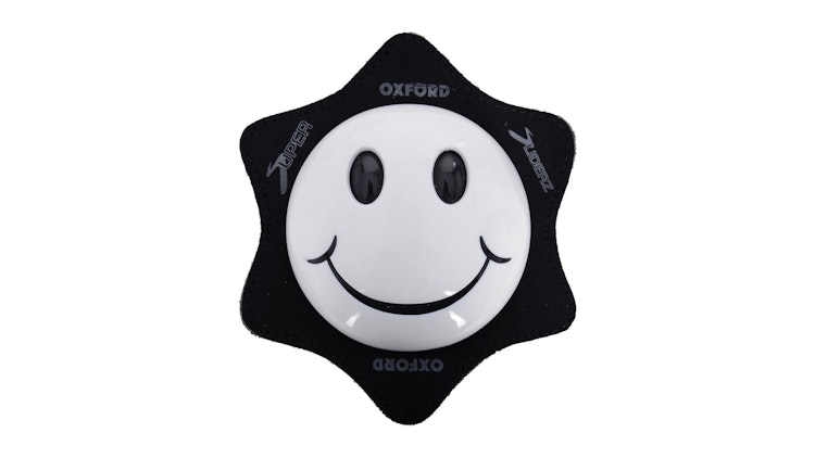 Oxford Knieschleifer Smiley, weiß, Knieschleifer Paar, ideal für Rennen