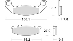 TRW Bremsbelag Typ SV Sintermetall mit ABE, Bremsbelag "MCB 586" Satz