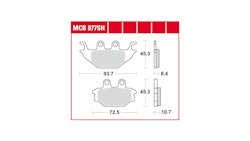 TRW Bremsbelag Typ SH, Sintermetall mit ABE, Bremsbelag "MCB 877"