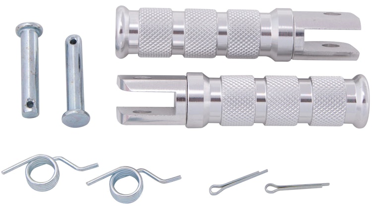 Vicma Fußraste chrom, Fußraste "601" Paar, Gesamtlänge 11 cm, Breite 2, 0 cm, Ø Befestigungsbolzen 8 mm