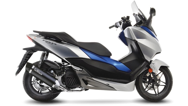 LeoVince Komplettanlage Edelstahl SBK NERO für HONDA FORZA 125 (NSS 125)/ABS mit Katalysator