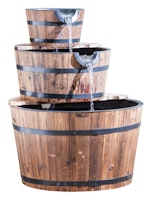 Heissner Gartenbrunnen Wooden Barrels mit 3 Kübeln (016592-00)