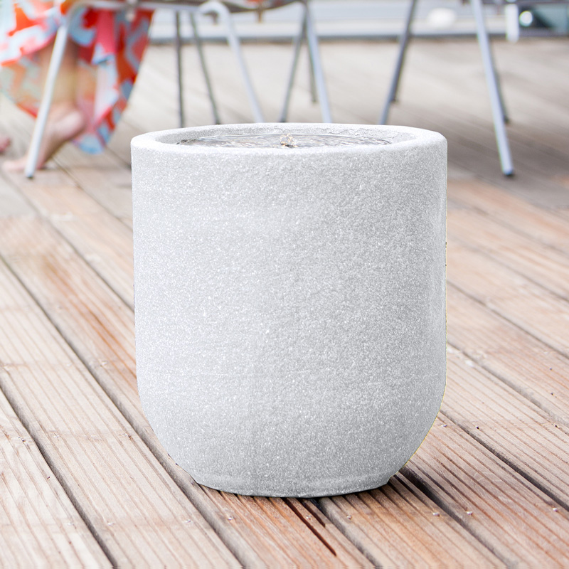 Vorschaubild Galerie Gartenbrunnen "Zylinder LED", white color, 41x41x45cm (016608-04)