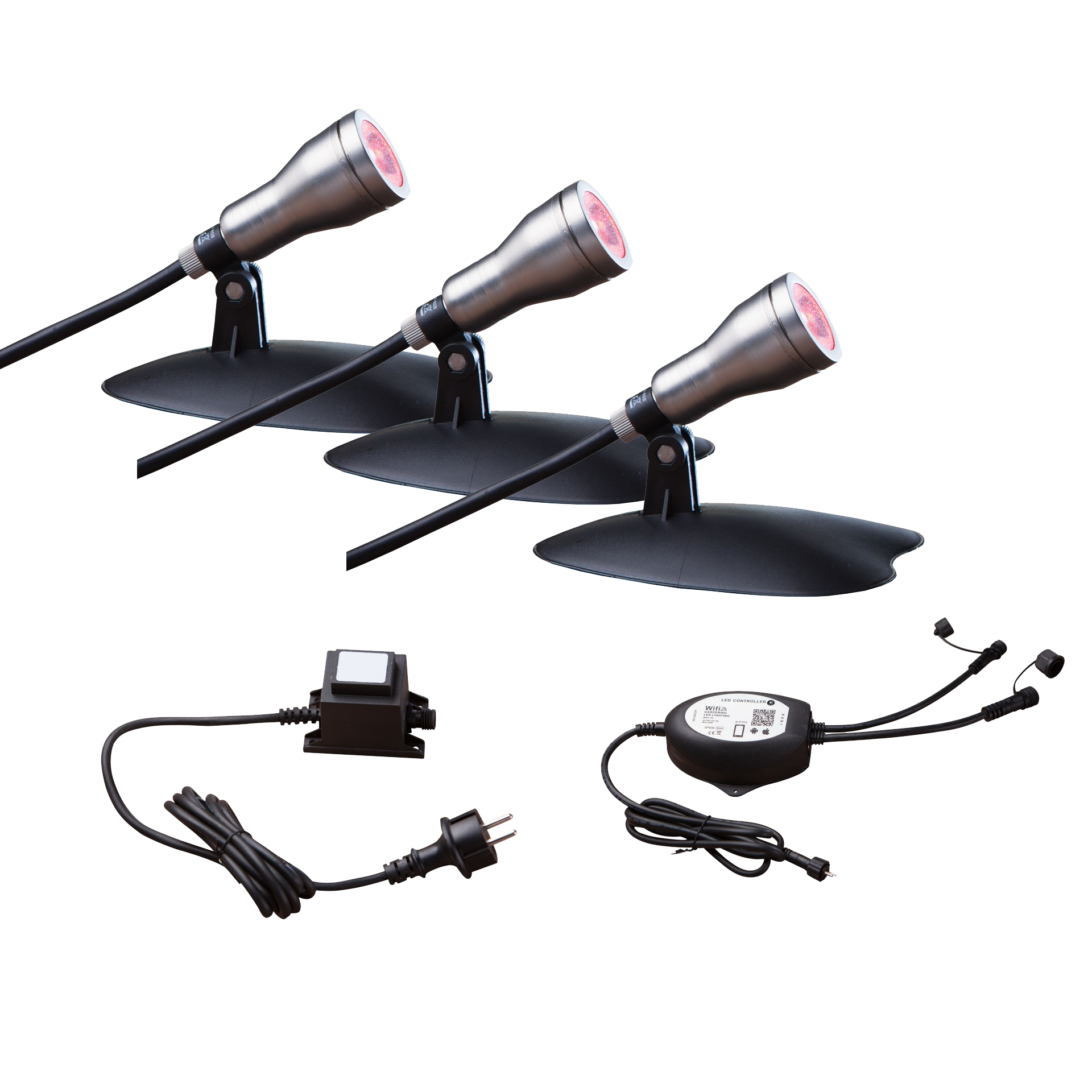 Starter-Set WIFI-SET: 3 RGB-SPOTS mit Alexa-Steuerung (L433-Bundle)