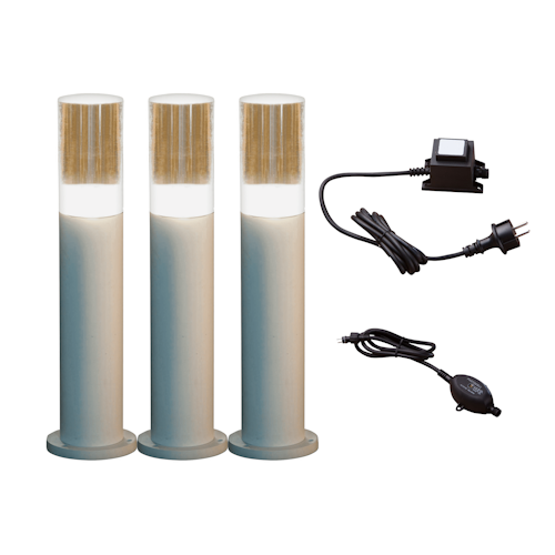 Heissner Starter-Set 3 Gartenleuchten mit Dämmerungssensor (L477-3er)