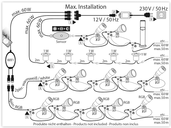 Heissner SMART LIGHT Verlängerung 10m, 2-Pin (L524-00)