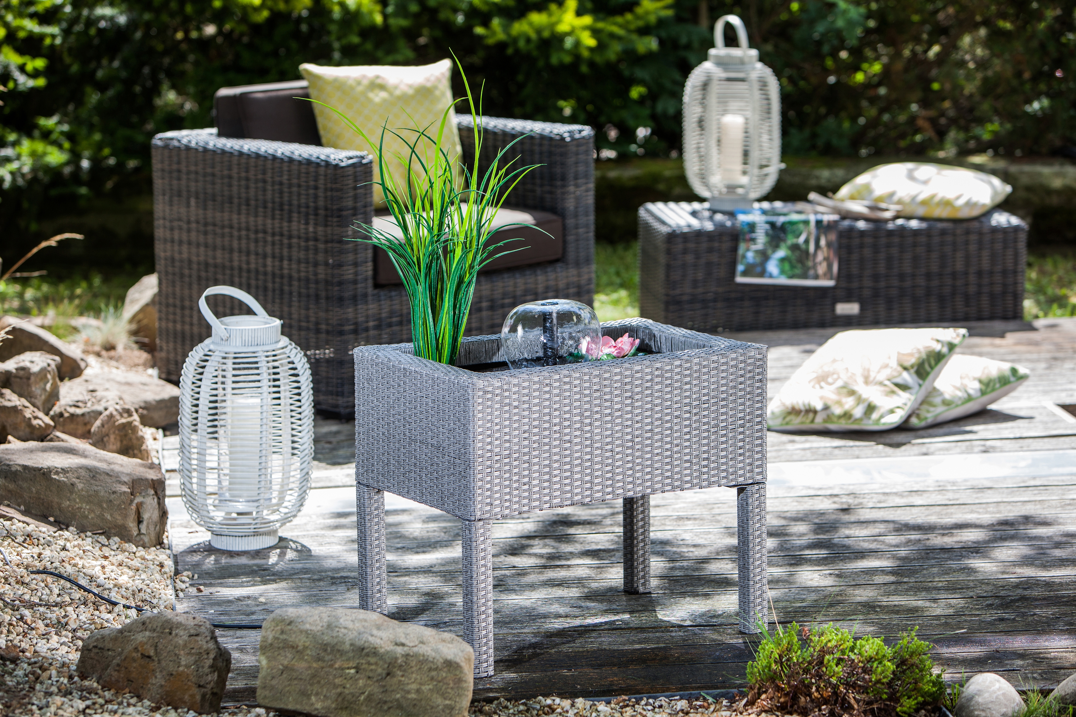 Heissner Rattan Hochteich, grau (015196-13)