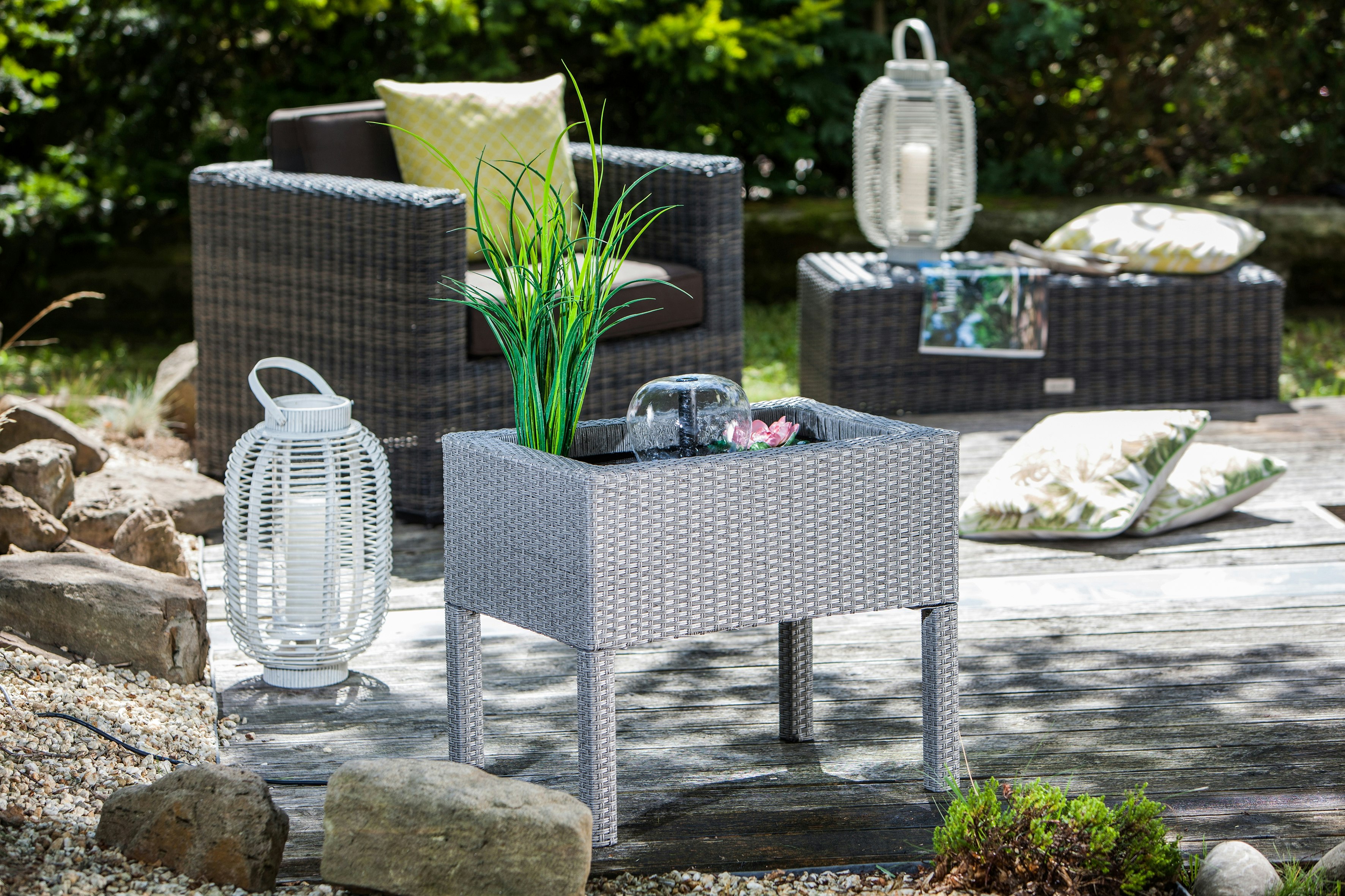 Heissner Rattan Hochteich, grau (015196-13)