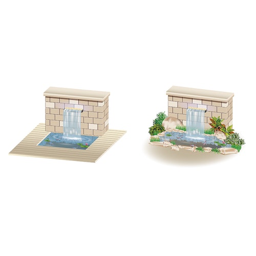 Heissner Wasserfall-Element Edelstahl 60 cm mit LED (W486-00)
