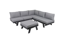 Garden Pleasure Lounge Set DONNA, Aluminium Anthrazit / Kissen 100 % Polyester Grau
