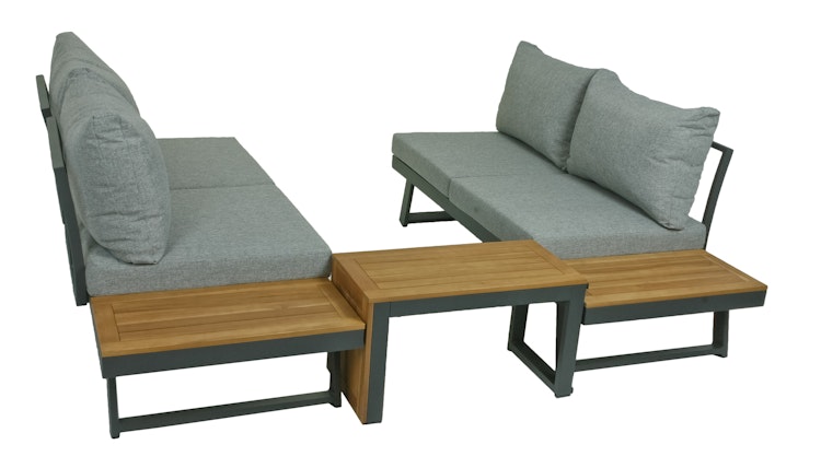 Garden Pleasure Lounge Set FELICE, Aluminium / Akazie / Kissen 100 % Polyester